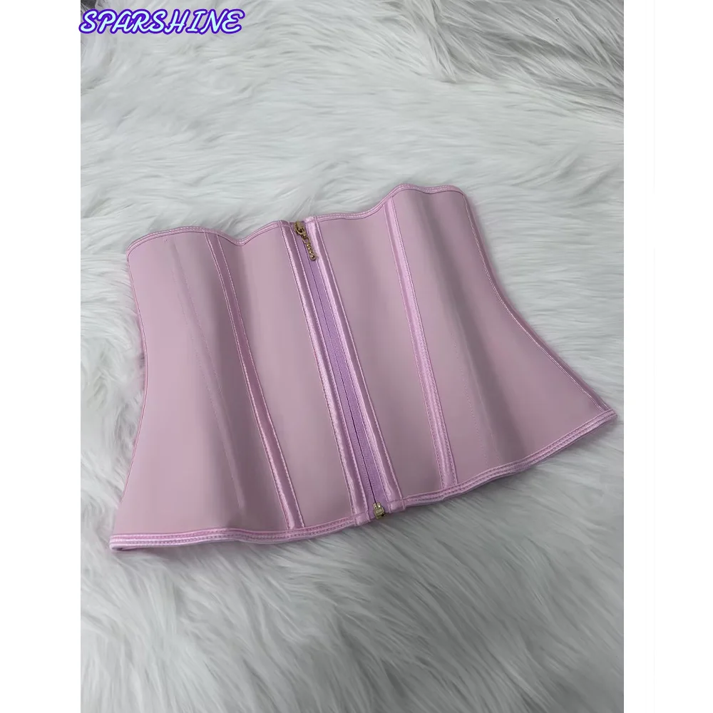 Fajas Colombianas Girdles High Elastic Shaping Waist Trainer Slimming Belt Body Shaper Cincher Pink Shapewear with Zipper