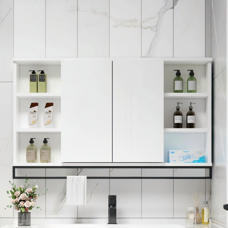 Espejo De baño inteligente De madera, espejo De baño minimalista con empuje y tracción, decoración, Muebles De Hotel, Muebles De Baño Lsysj