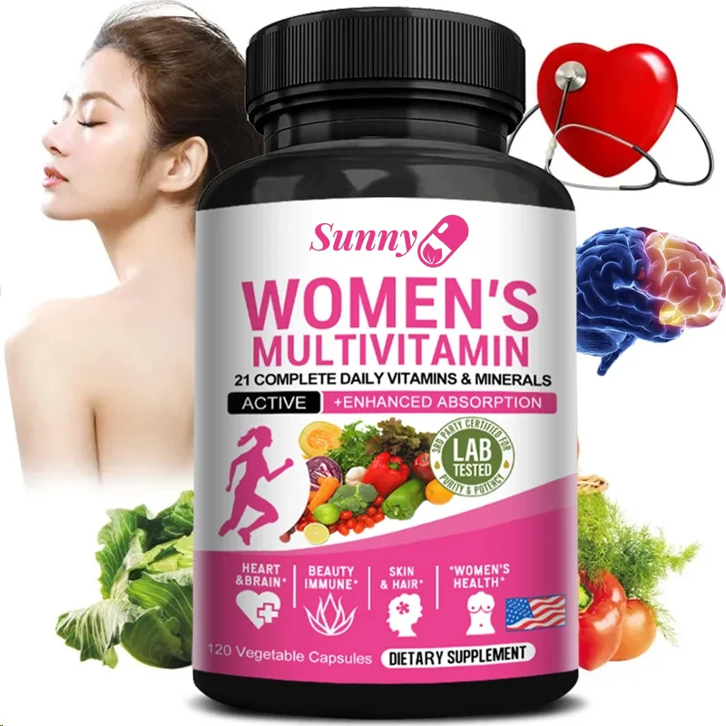 Dagelijks multivitamine- en multimineraalsupplement voor dames voor energie, hart, gewrichten, huid, immuniteit, vitaminen Acedk