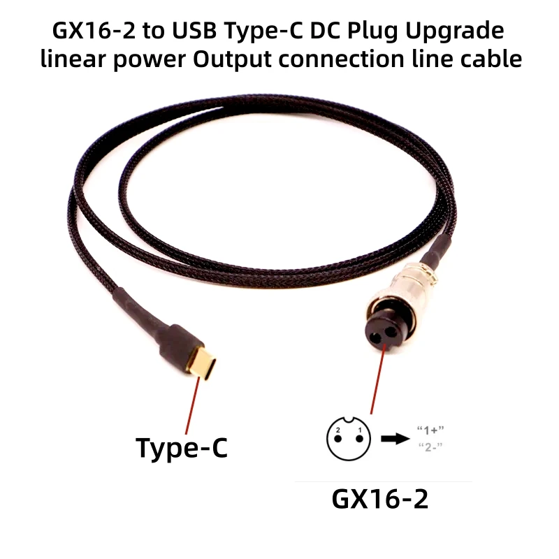 

Кабель-переходник GX16-2 на USB Type-C для подключения линейного источника питания, кабель для подключения адаптера питания DC 5V.