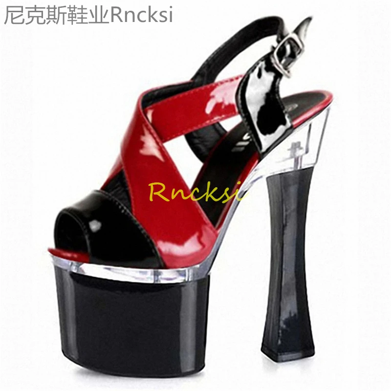 

20cm Ladies stiletto sandals new high heels fashion sandals female fishmouth super high heels fishmouth toe leakage