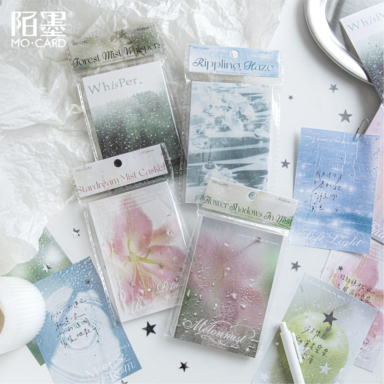 60pcs/lot Memo Pads Material Paper Introduction to Rain Junk Journal Scrapbooking Cards Retro Background Decoration Paper