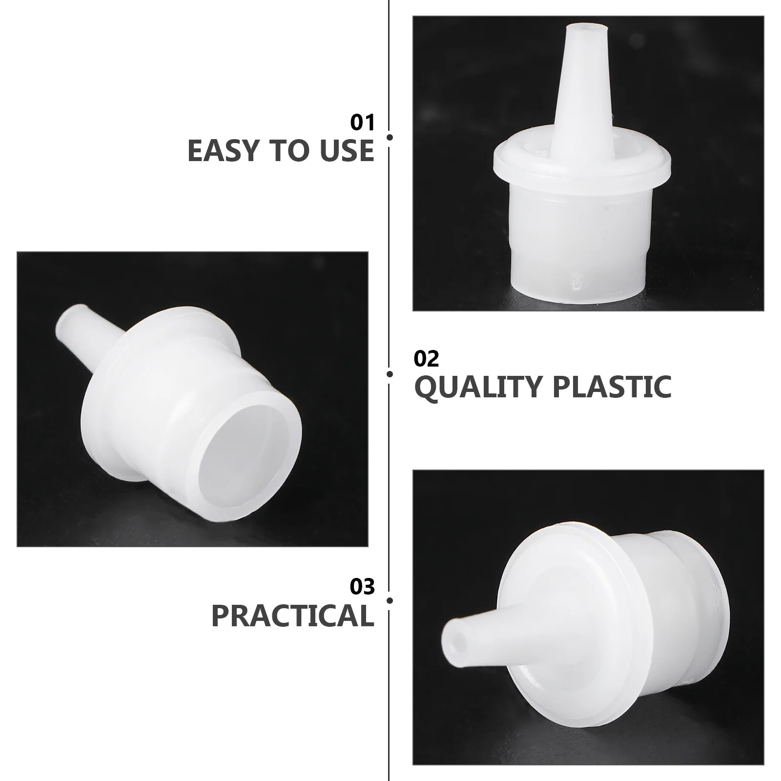 20個入り まつげ接着剤ボトル口ヘッド交換用プラスチックノズル、詰まり防止エクステンションツール、直径1cmのボトルに適しています