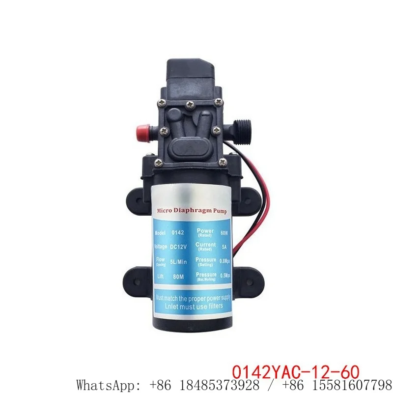 60W Intelligent High Pressure Diaphragm Pump 0142H2D-12-60 DC Self-priming Booster Pump for Vehicle Cleaning Water Circulation