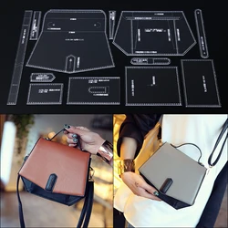 1set Acrylic Template Pattern Shoulder Bag Soft Leather Craft Pattern DIY Simple Style Bag Stencil Sewing Pattern 22*17*8cm