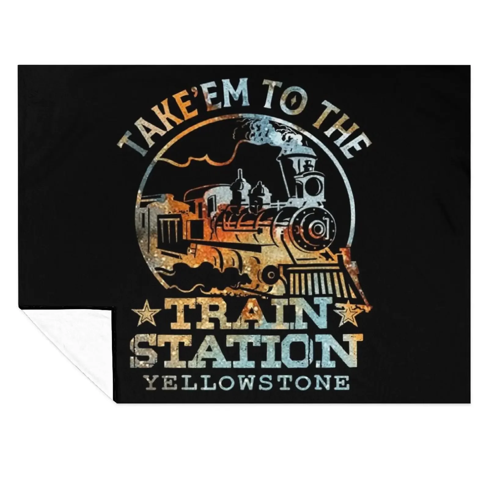 

western coountry yellowstone take em to train station Throw Blanket heavy to sleep Bed linens Large Plaid Blankets