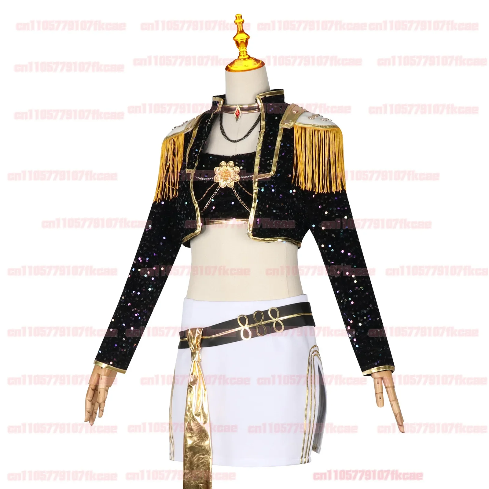 ชุดคอสเพลย์ Rumi KPop Demon Hunters สำหรับฮาโลวีน - ชุดเสื้อกั๊กสีดำ กางเกงขาสั้น สำหรับการแสดงบนเวทีของสาวอนิเมะ ปรับแต่งได้