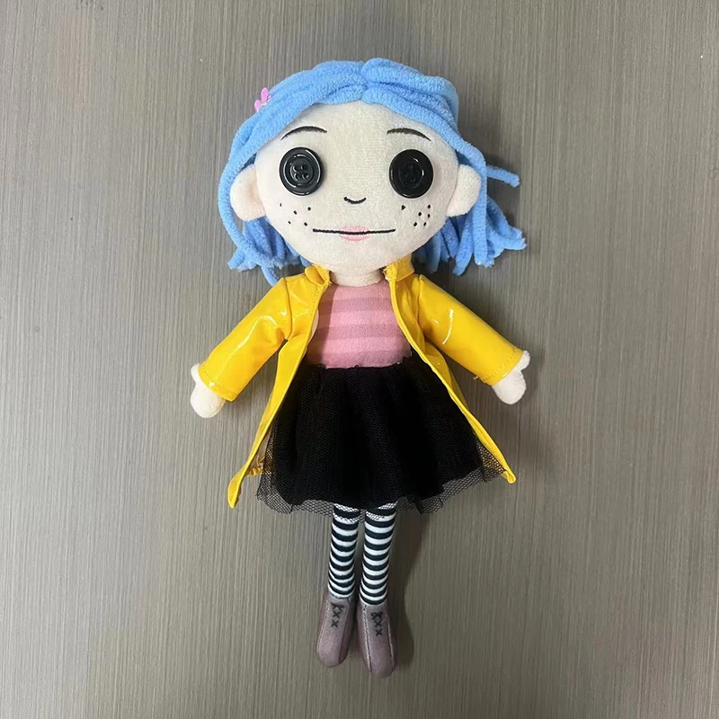 25CM Coraline Plush Stuff Cartoon Figure Kawaii Doll Soft Pillow Ugly Kids Cute Collectible Dolls Decoration Toys Birthday Gifts