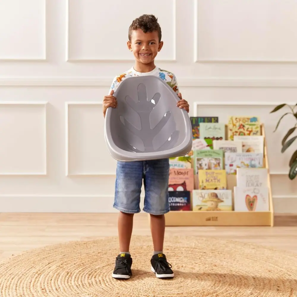 6-Piece Sage Grey Rocker Floor Set with Leaf Design