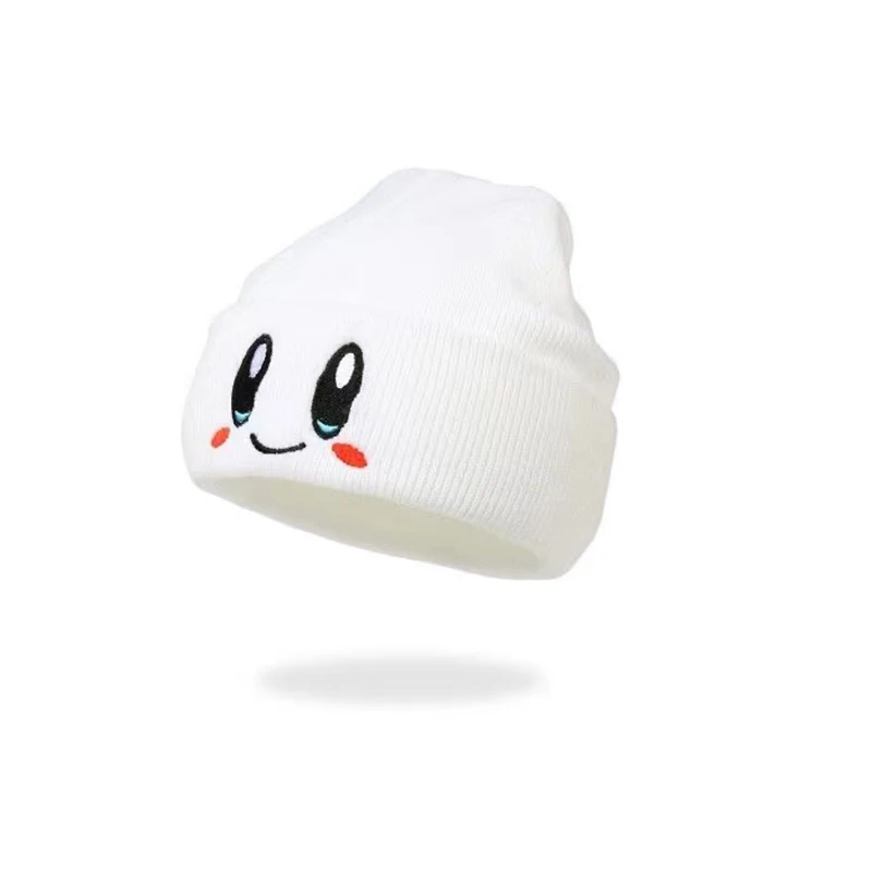 Casual Beanies Skullies KIRBYS Lovely Face Embroidery Knitted Hat Bonnet Cap Girls Boys Skiing Warm Unisex Beanie Accessories