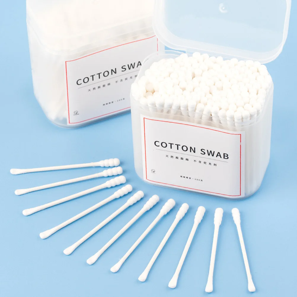 200 قطعة مسحات قطنية للمكياج متعددة الوظائف عصي ذات رؤوس مزدوجة ناعمة قوية ليس من السهل كسر مثالية للعناية الشخصية المنزلية