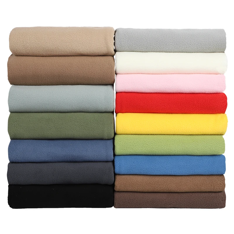 Thickend Polar Fleece Fabric By The Meter for Coat Vest Scarf Doll Pet Nest Sewing Cloth Fluffy Soft Elastic Warm Plain Camel
