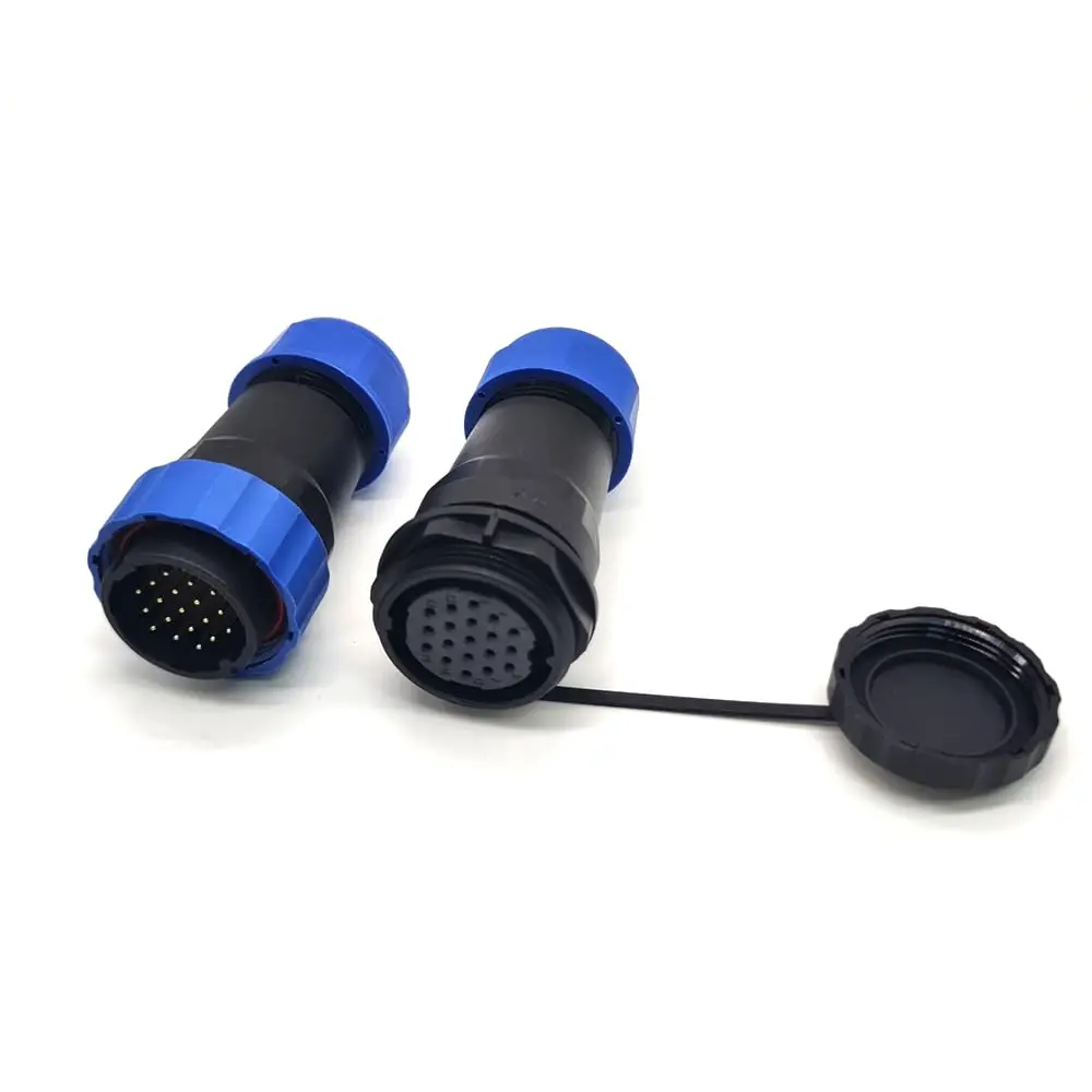 SP29 19pin Waterproof Aviation Connector Straight Circular Male Plug & Female Socket in-Line Type IP68