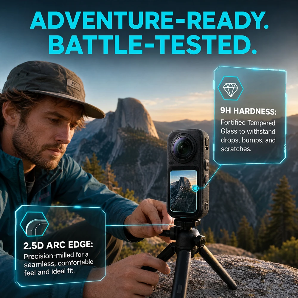 2 sztuki szkła 9H do Insta360 X6, przezroczysta folia ochronna na ekran Ultra-HD z hartowanego szkła, odporna na zarysowania i odciski palców, akcesoria. — zdjęcie produktu 5