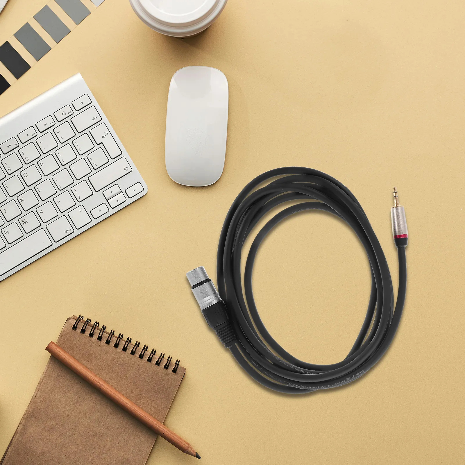 3-Pin Mini Xlr Female Audio Cable Trs Plug to Mini Xlr Connector Stereo Audio Adapter for Guitar Patch and Headphones