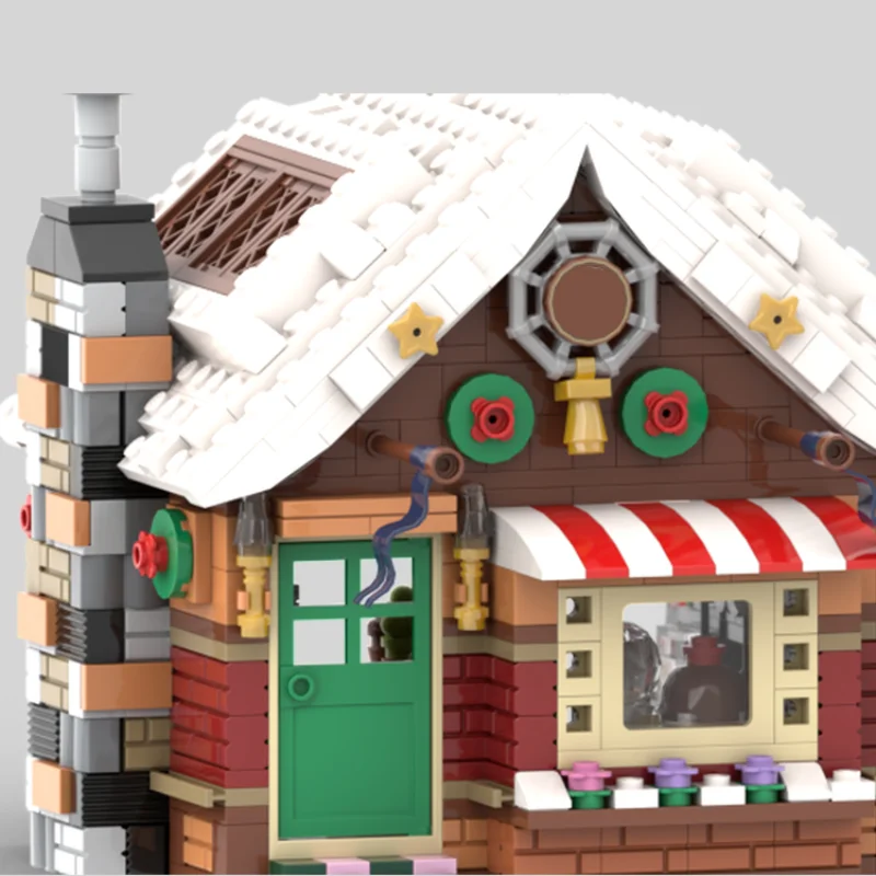 christmas theme holiday season house bricks santa xmas noel cottage blocks natale cabin winter village church moc building set