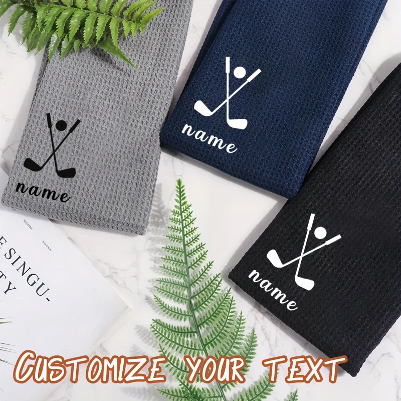 

Customized Pattern Text Golf Towel Mountaineering Buckle Portable Wiping Rod Ball Towel Yoga Towel