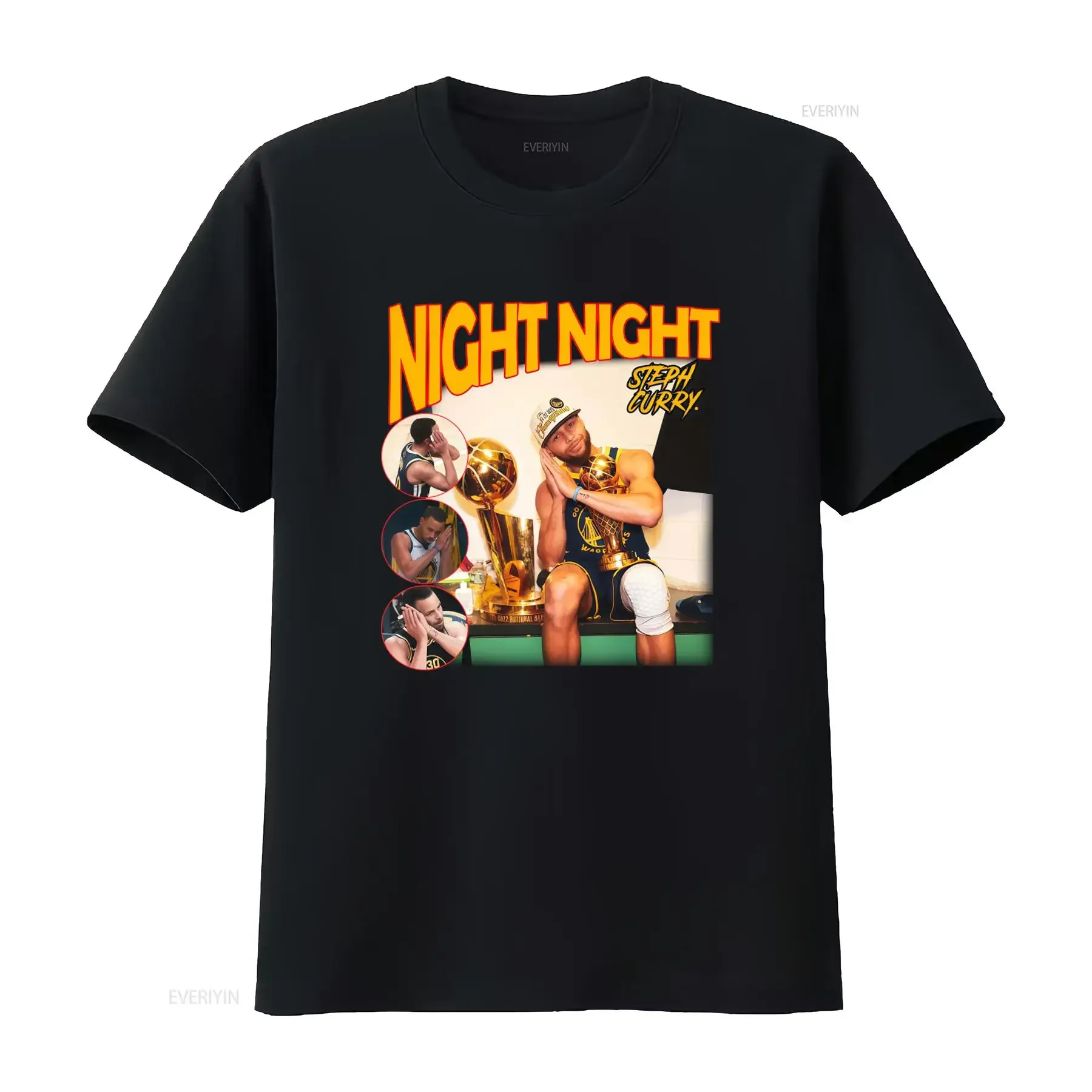 Steph Curry T Shirt Night Basketball Trophy s For Him Her Hiphop 90S Rapper Rap vintage Washed graphic Top For Everyday Wear