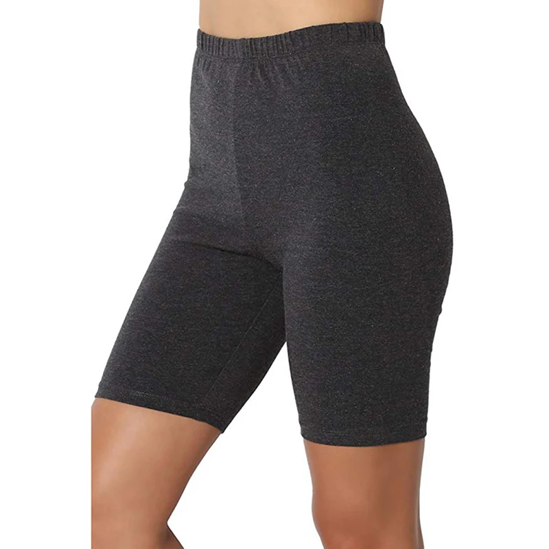 Calça curta feminina fina para fitness, feminina justa, cintura alta inferior, calção preta na altura do joelho, moda bodycon, casual, verão