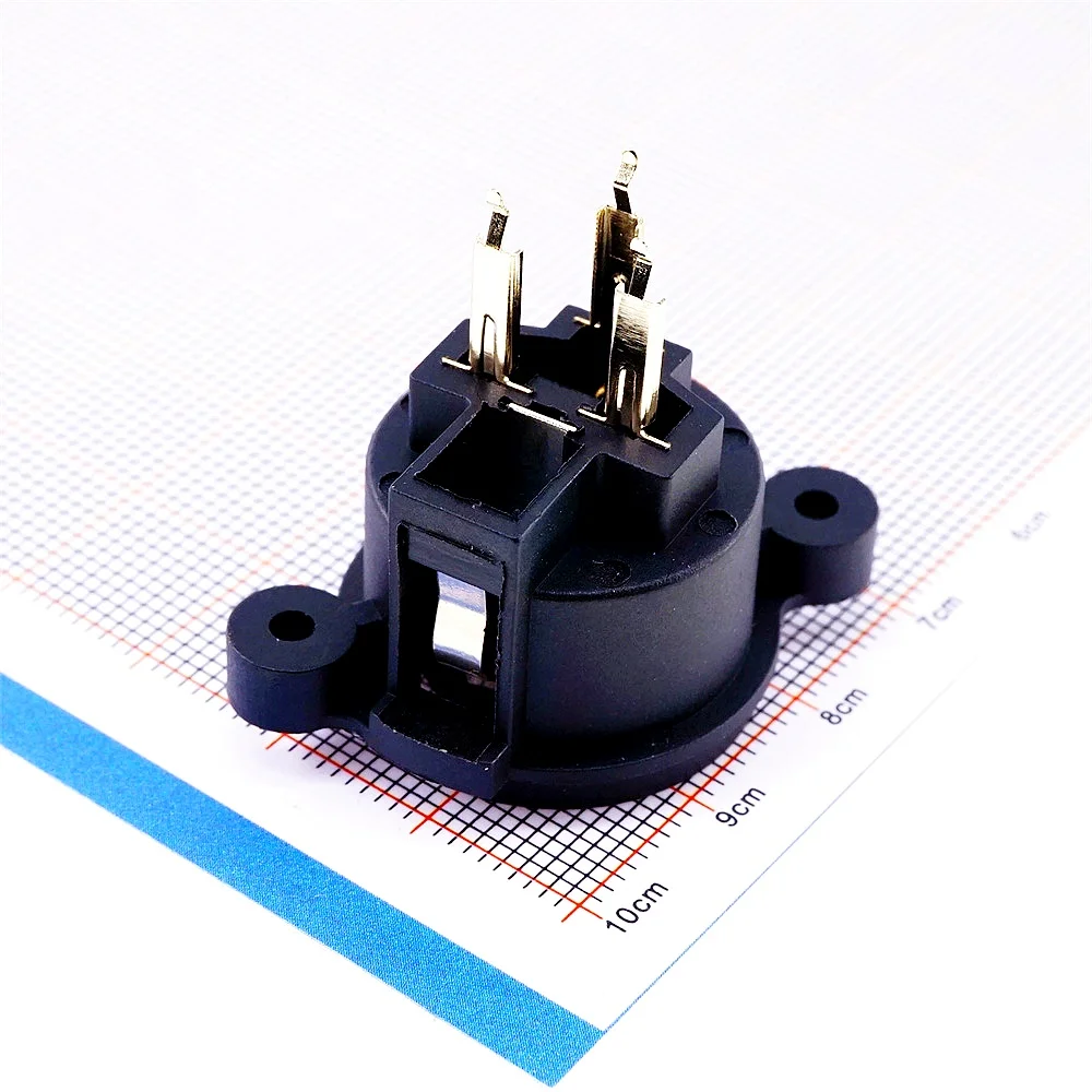 2 pcs XLR Socket 3 pin Socket Receptacle Vertical Solder PCB through Holes Panel Mount Gold Plating 3 Position circular Female