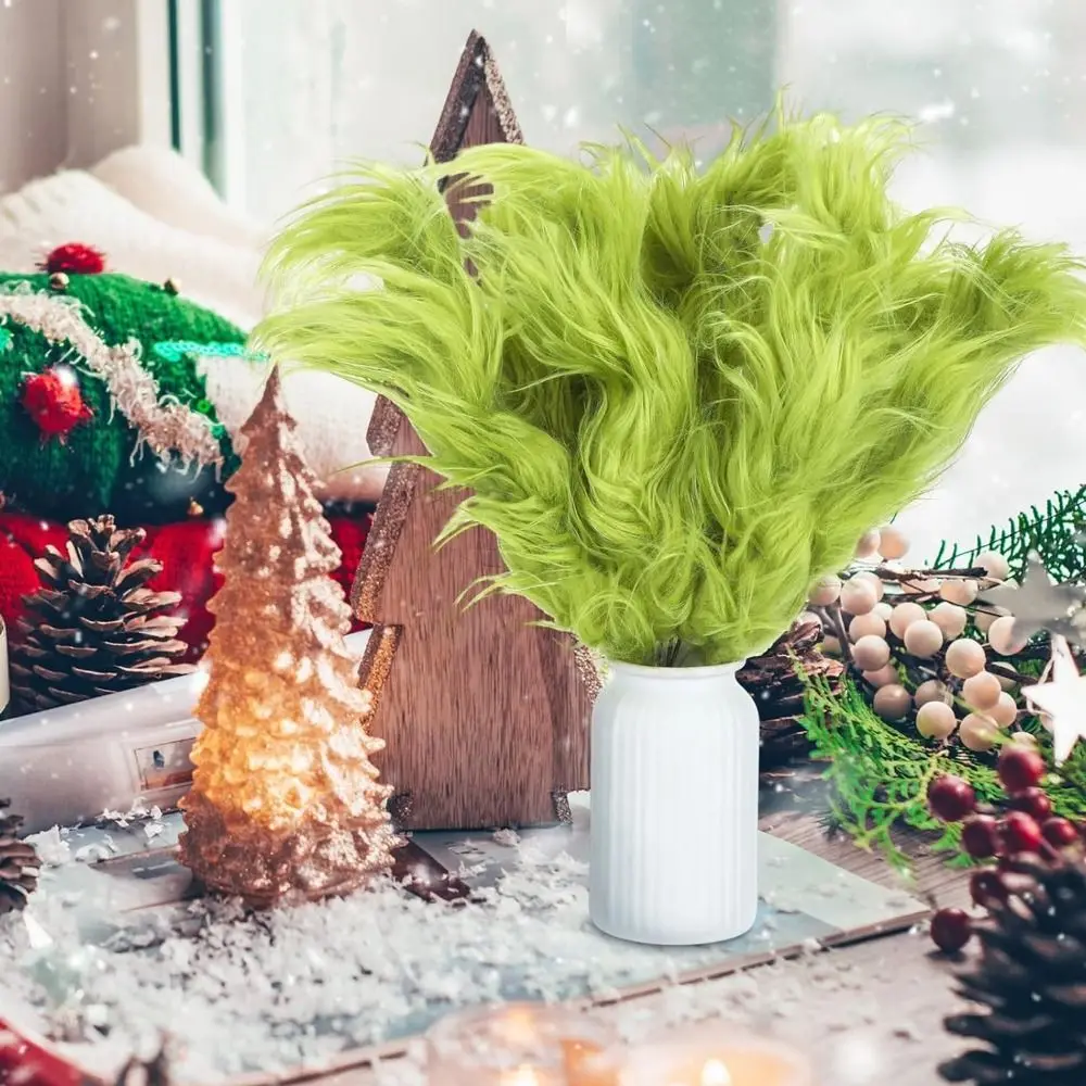 10 قطع الاصطناعي رقيق الأخضر الشباك قضيب الديكور وهمية الإبداعية شجرة عيد الميلاد توبر DIY المواد محاكاة النباتات الخضراء