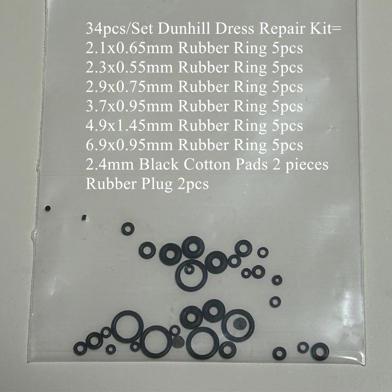 34pcs/Set Rubber Plug/O Ring Gasket/Filter Cotton Pad For Dunhill Dress Lighter Repair Maintenance Accessories Upgrade Parts