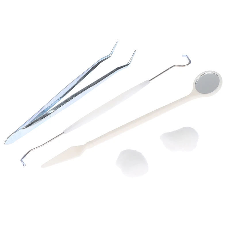 10pcs Dental Hygiene Kit Disposable Mouth Mirror Tweezer Probe Plastic Tray for Oral Examination and Infection Control