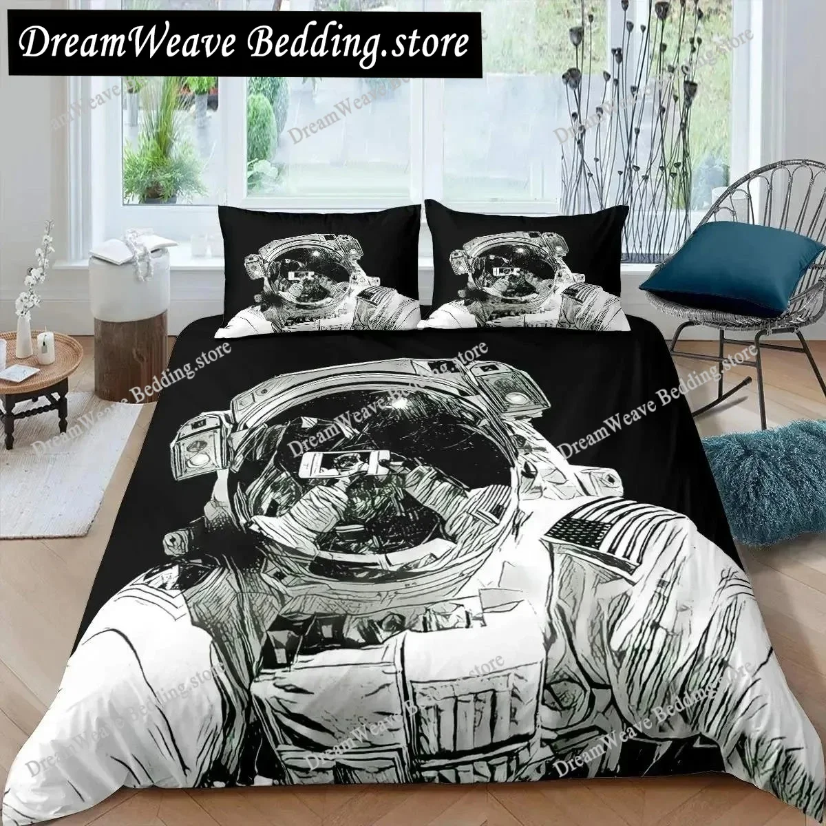 

Space Astronaut Duvet Cover Set For Boys Girls Kids Twin Bedding Set Galaxy Space Themed Bedroom Decor Polyester Comforter Cover
