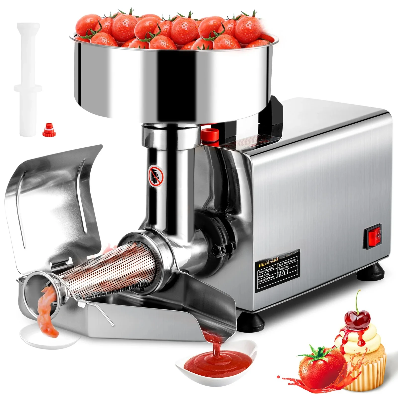

Stainless Steel Commercial Food Strainer Sauce Maker Tomato Milling Tool Electric Fruit Press Strainer Machine