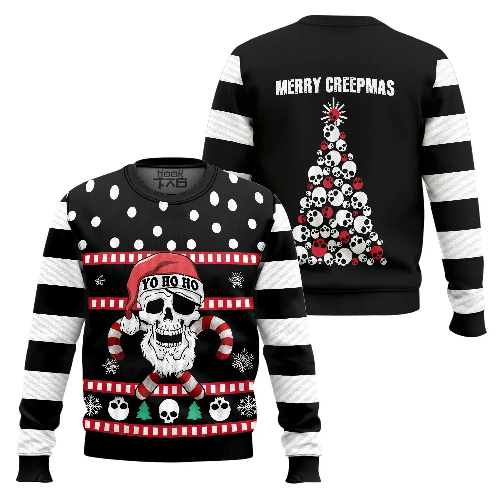 

Skull Santa Ugly Christmas Sweater Funny Holiday Party Pullover Winter Warm Cozy Plus Size Sweater for Men Xmas Gift 2026