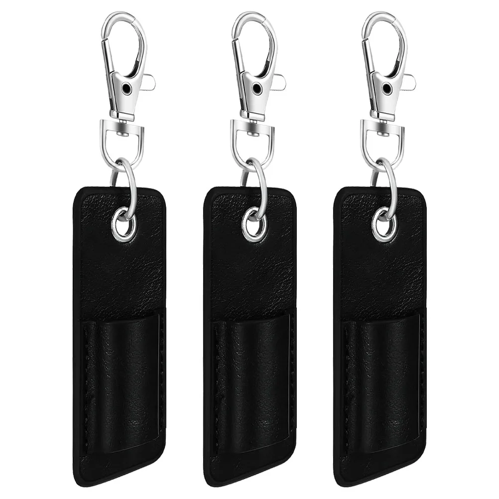 

3pcs Pen Holder Lanyard Vintage PU Pouch Compact Glasses Sleeve Eyeglasses Container for Pens Pencils Keychain Badge Planner
