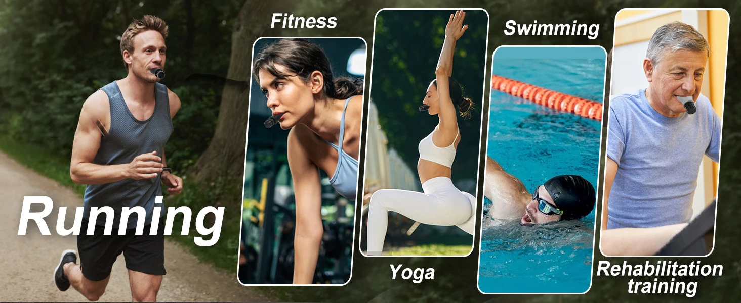 Kompakter Atemtrainer für Sport und Unterhaltung, verstellbarer Atemtrainer aus lebensmittelechtem Silikon für Übungen und Training – Detail 2