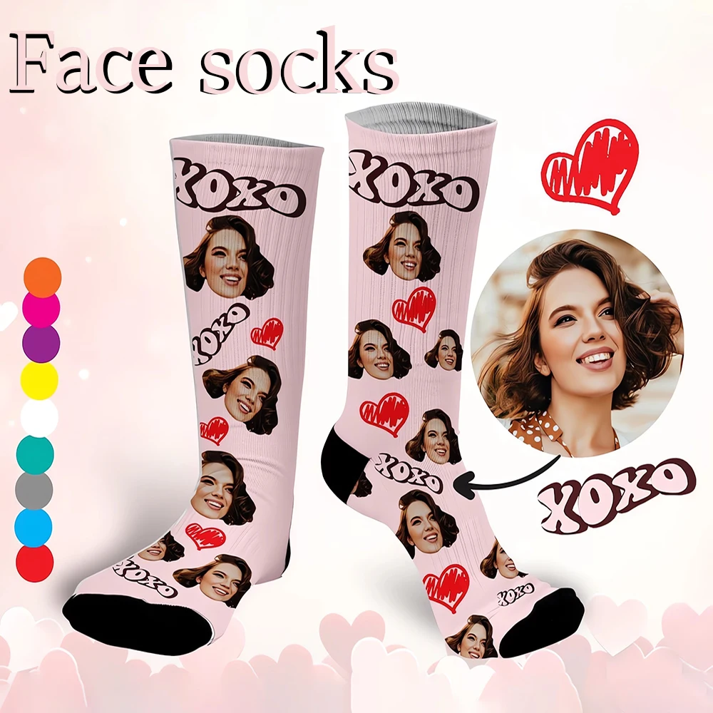 Private customized love socks with face fashion customized photo personalized gifts unisex funny socks for girlfriends and famil