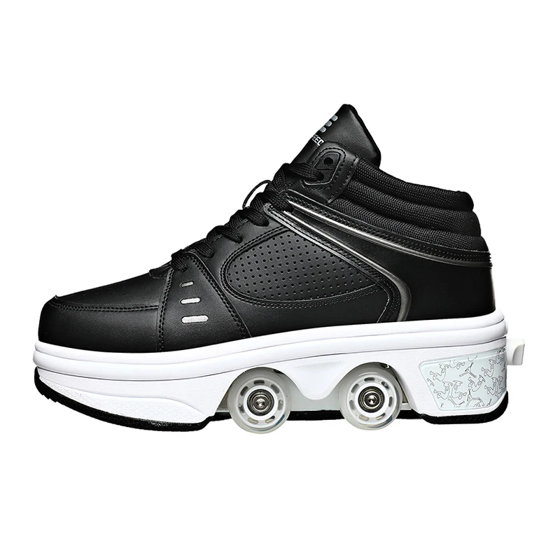 

Child Deform Shoes on 4 Wheels Dual-Purpose Outdoor Runaway Roller Sneakers 2022 Gift Boys Girls Rechargeable Colorful Lights