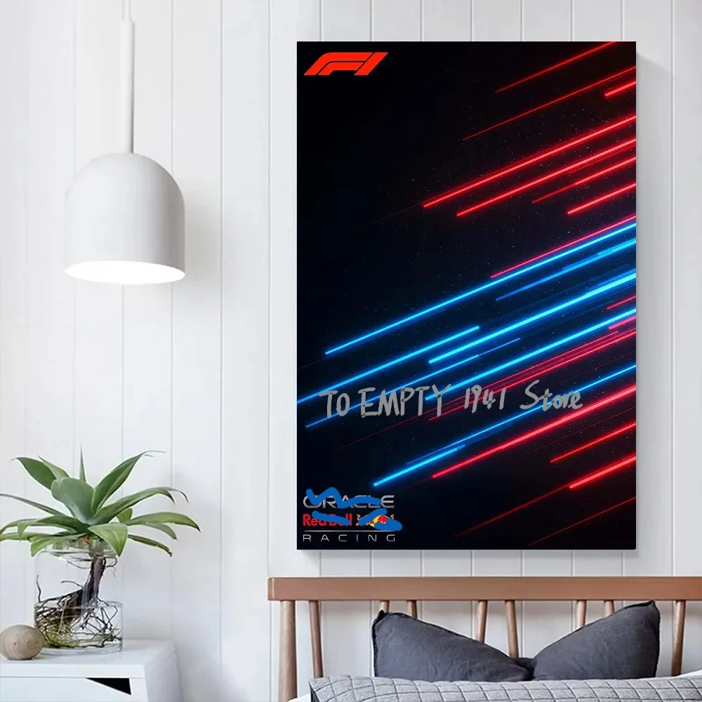 الفورمولا 1 سباق السيارات سلسلة F1 سيارة التدرج الحد الأدنى الحديثة التقنية متوافق المشارك قماش صور ديكور غرفة المعيشة المنزلي