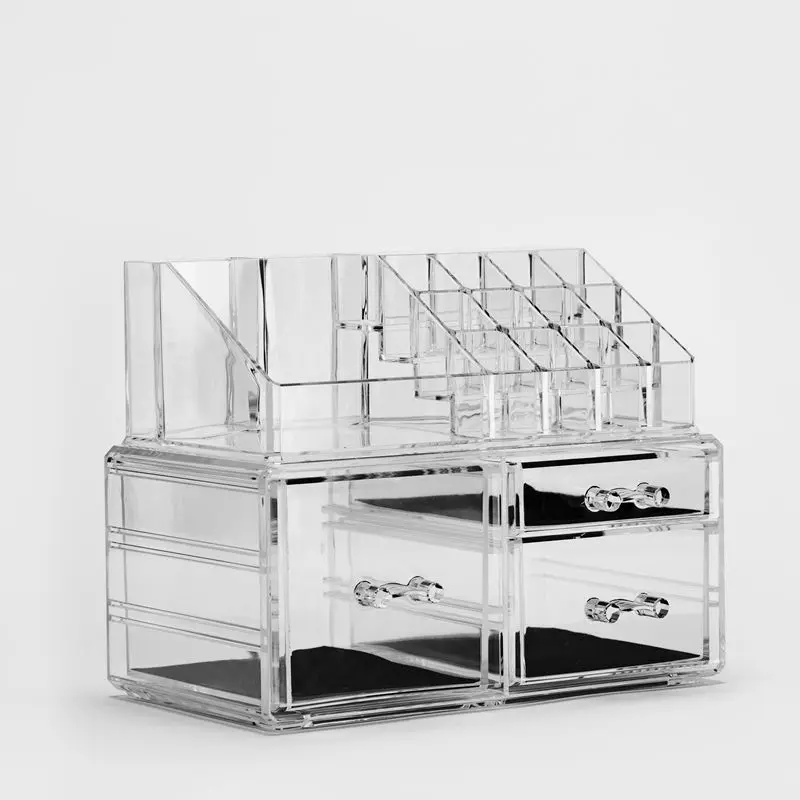 

Desktop Transparent Cosmetic Storage Box Dormitory Finishing Rack Dresser Skin Care Products Lipstick Rack Drawer