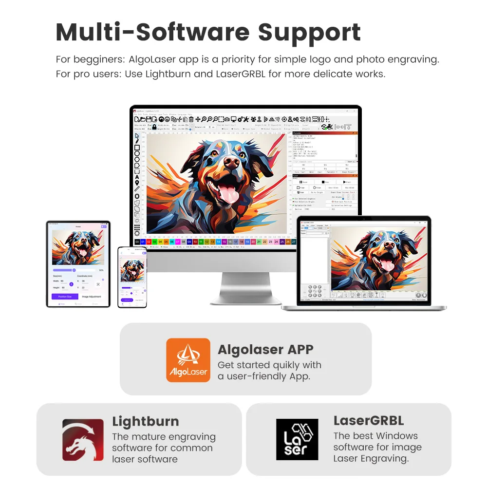 AlgoLaser Alpha MK2 10 واط الليزر القاطع 400 مللي متر/ثانية CNC حفارة النجارة Lase النقش آلة القطع للأعمال للمعادن الخشبية