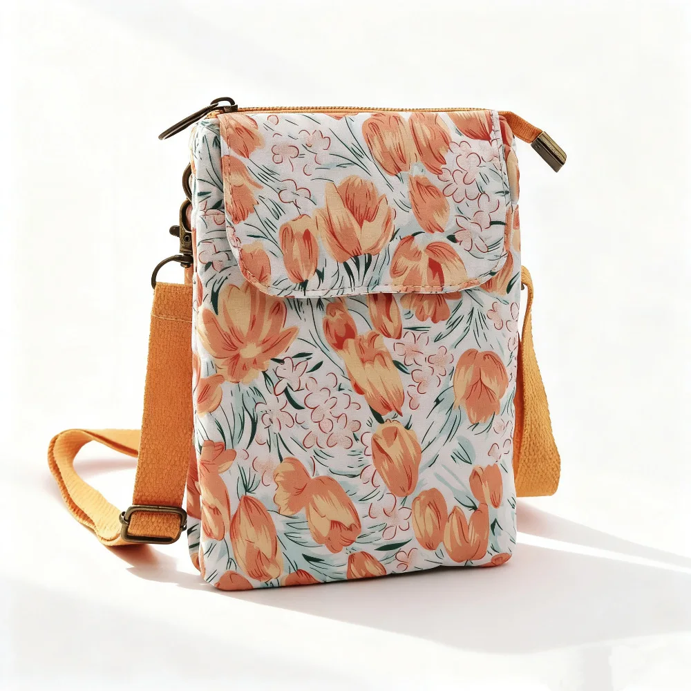 حقيبة هاتف كروس من سلسلة اللوحات الزيتية الجديدة متعددة الاستخدامات مكونة من 5 طبقات وحقيبة نسائية من القماش على الطراز الريفي #6