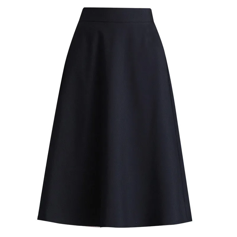 

Faionable Mid-Length High-Waist A-Line Skirt Women's Autumn Winter Slimming Drapey Umbrella Skirt Commute Polyester Fiber