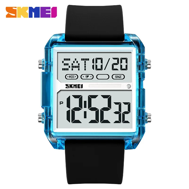 Skmei Cross-Border Foreign Trade Watch Men's Multi-Functional Electronic Watch Waterproof Luminous Square Electronic Watch Men