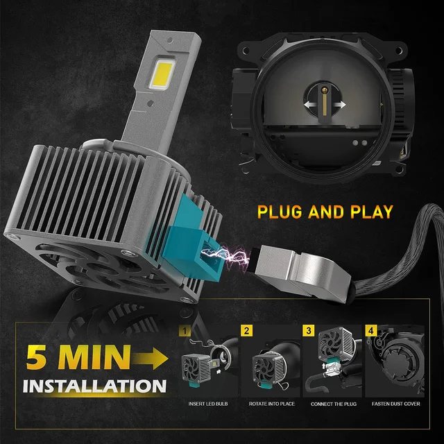 D SERIES D1S D3S LED Car Headlights Bulbs D2R D2S D4R D4S D5S D8S Turbo Lights 6000K 70W Auto Lamp Plug&Play  HID Conversion Kit 4