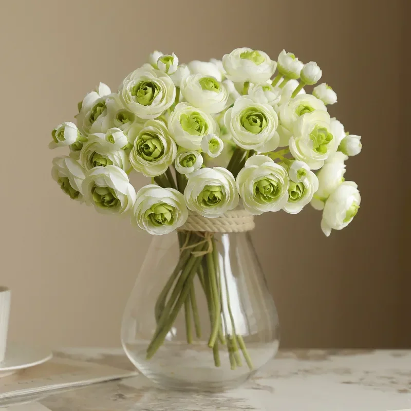 Buquê de camélia artificial, 6 peças/ramo 28cm para decoração de casa, janela, shopping, casamento, noiva, arranjo floral portátil