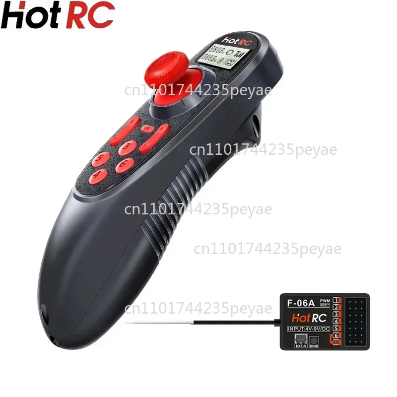 HOTRC DS600 6CH 6 Channel 2.4G LCD Screen Radio System Transmitter Remote Controller and PWM 6CH Receiver for RC Fishing Boat