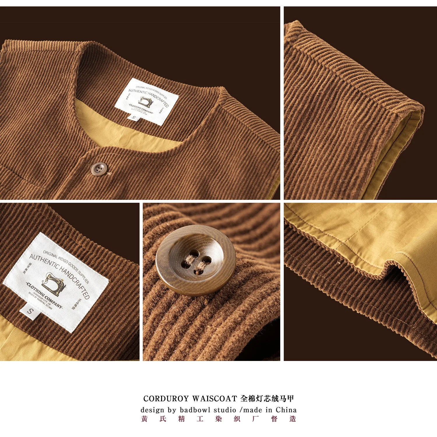 Новый осенне-зимний толстый вельветовый жилет в европейском и американском стиле, однотонный рабочий жилет с несколькими карманами в стиле ретро, ковбойский жилет в западном стиле