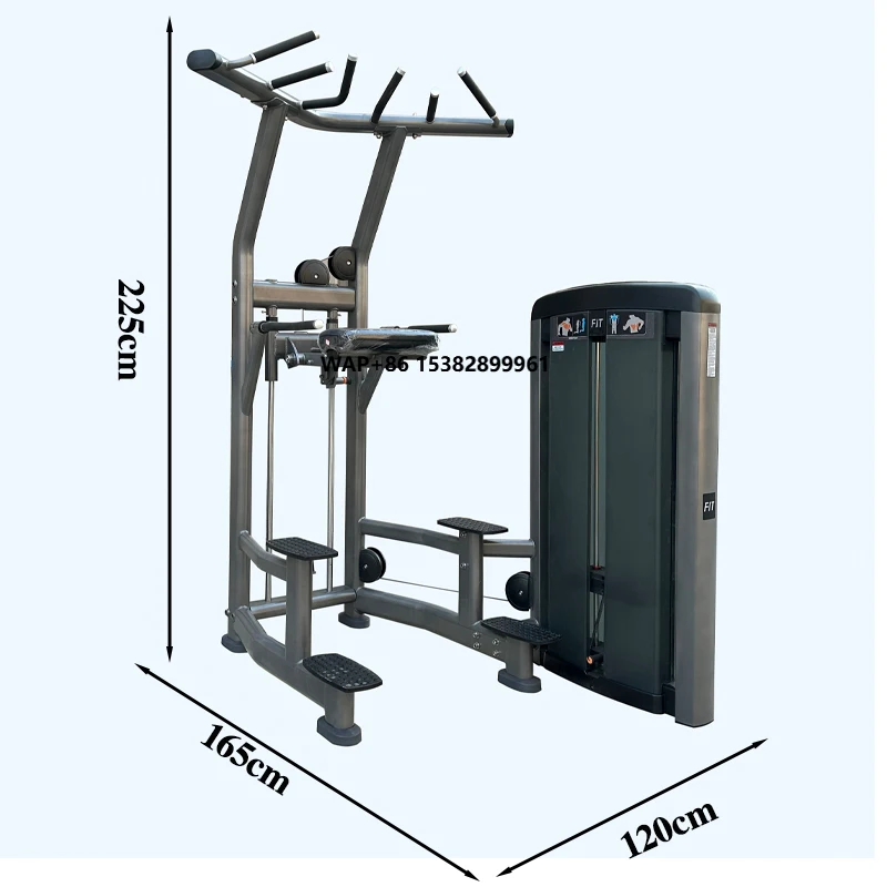 GLSFitness Chin Pull up Bar Assisted Chin Dip Machine and Dip Station Fitness & Body Building Pin Loaded Comprehensive Strength