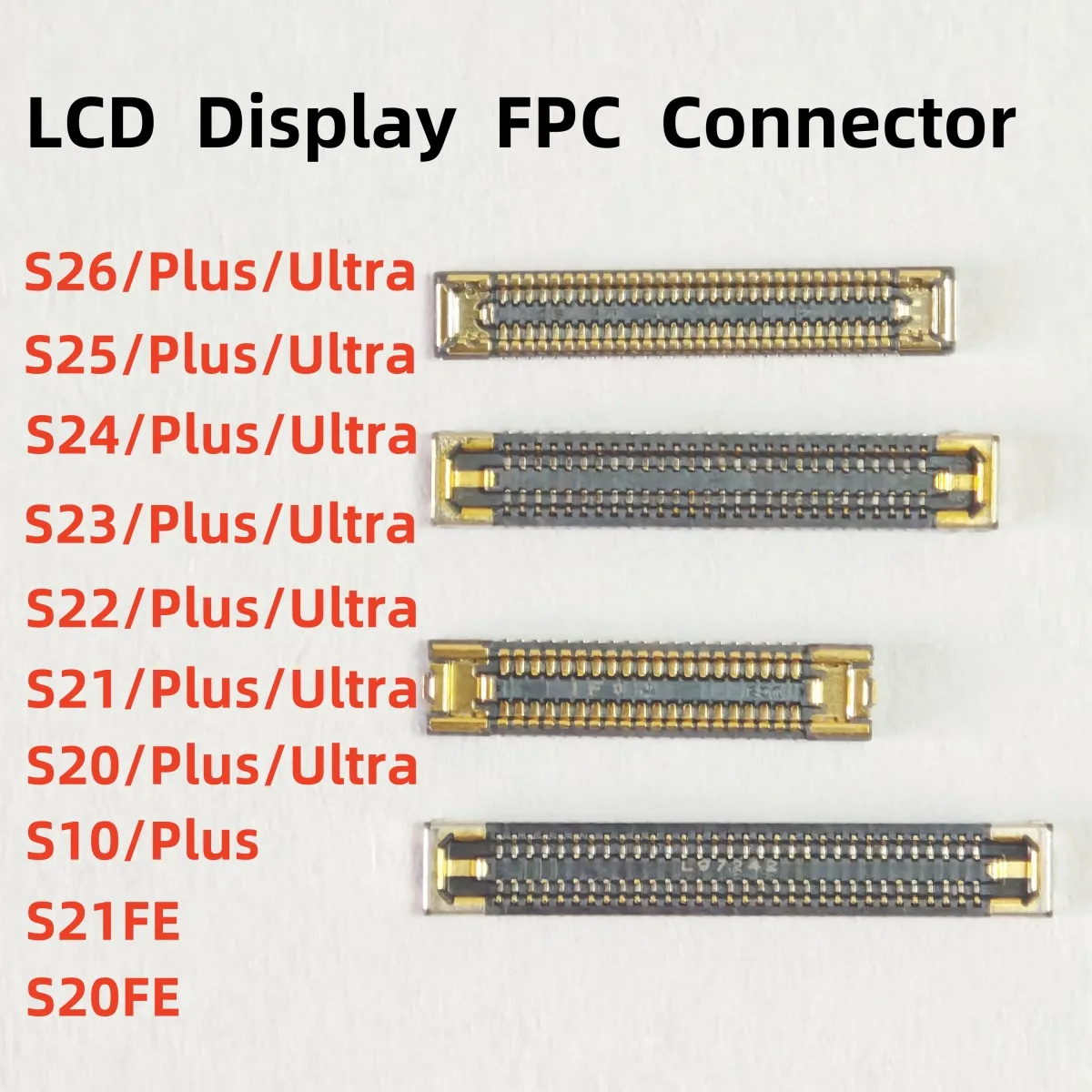 Image of 10 Stück LCD-Display Flex FPC-Anschluss für Samsung S22 S24 S25 S26 Plus S23 Ultra S21 S20 FE S10 Lite auf dem Motherboard