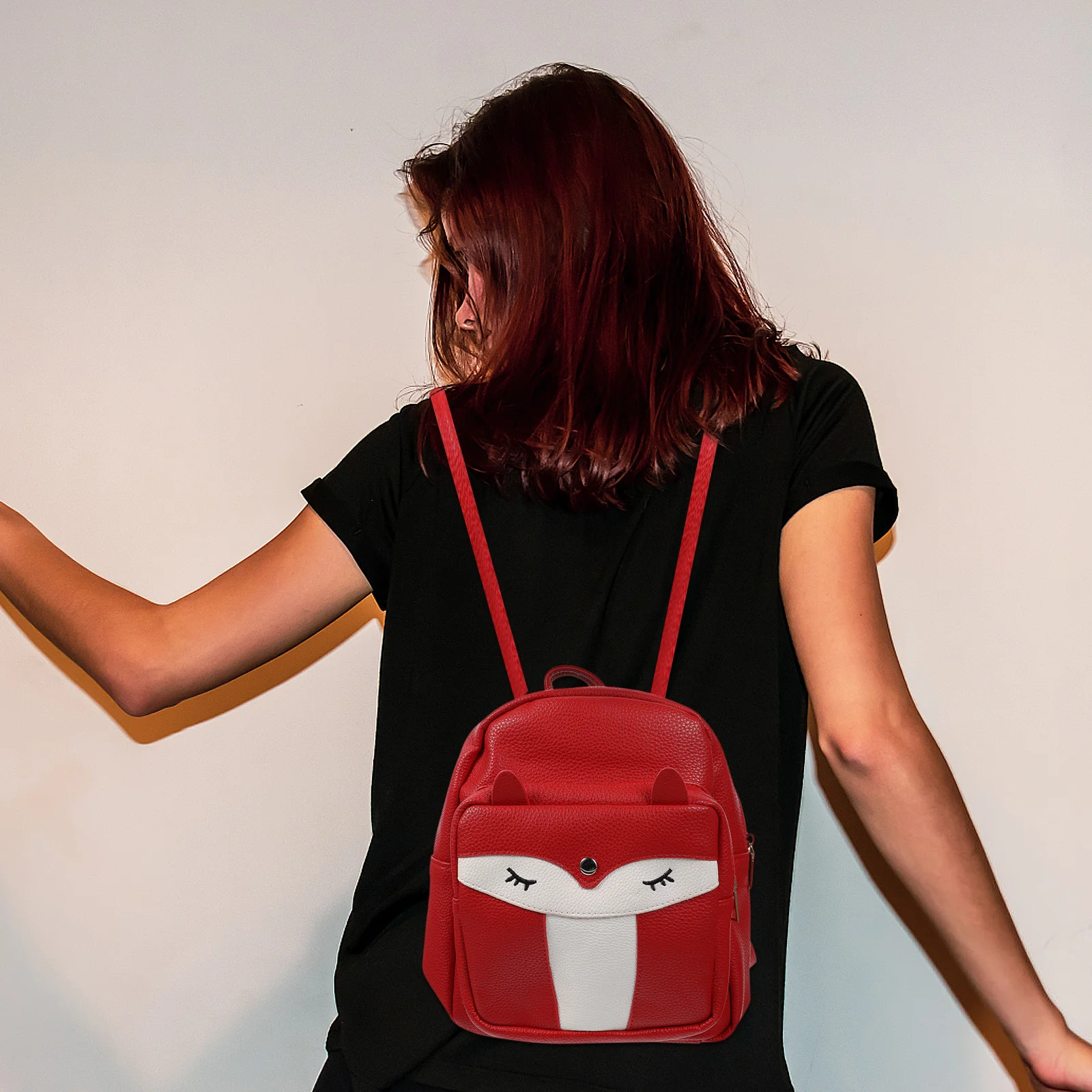 1 قطعة ثعلب صغير جميل حقيبة ظهر عادية عالية مقاوم للماء حقيبة مدرسية إبداعية العصرية المحمولة تخزين حقيبة كتب للطلاب السفر #1