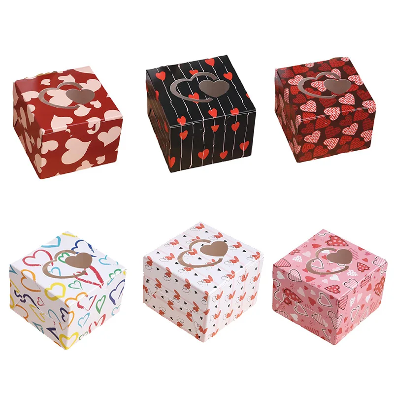 10/20PCS Love Heart Valentine's Day Candy Bags Paper Chocolate Gift Boxes Packaging Bag Wedding Birthday Party Favors Decoration