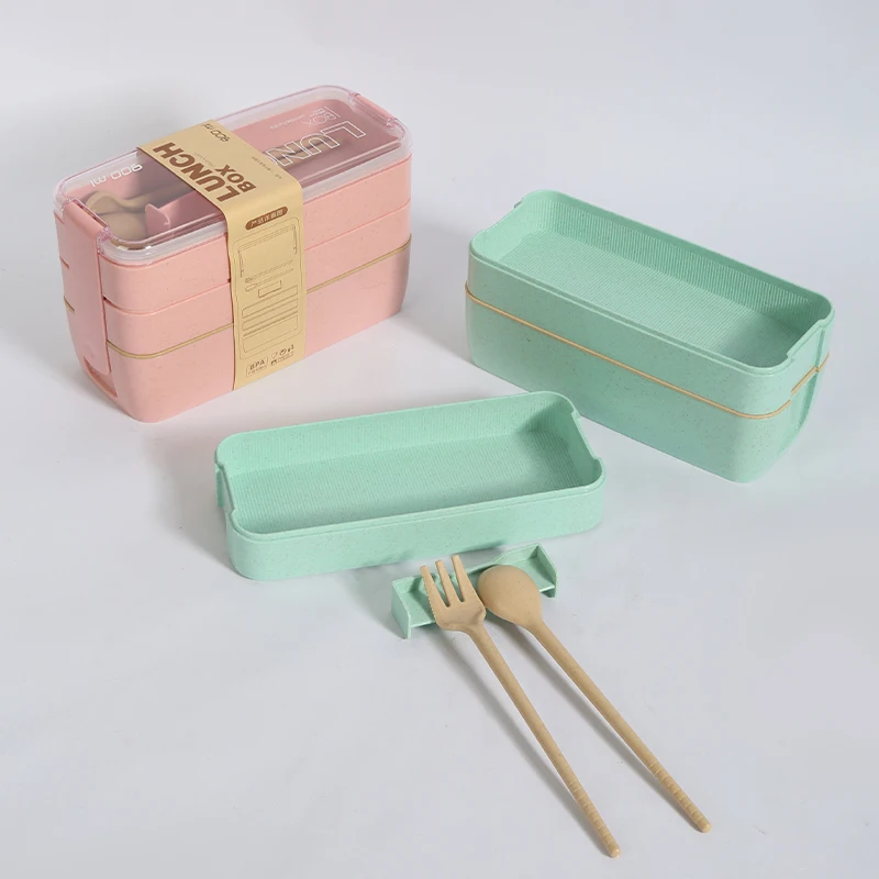 1PC Kids Bento Box Leakproof Lunch Containers Cute Lunch Boxes for Kids Chopsticks Dishwasher Microwave Safe Lunch Food Containe