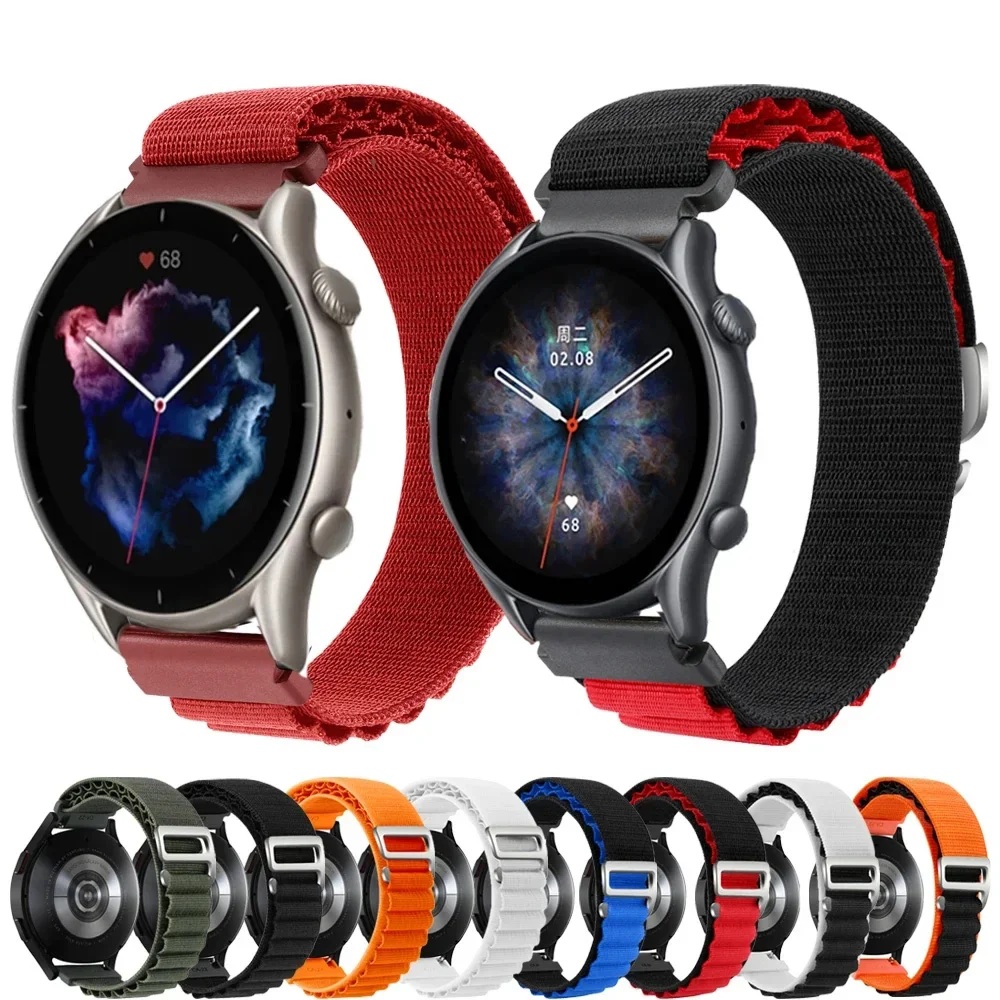 22mm Bracelet Nylon Band For Huami Amazfit GTR 3 Pro Bip 5 GTR2 Watch Strap Amazfit GTR3/GTR4/2e Pace Stratos 3 2S GTR 47mm Belt